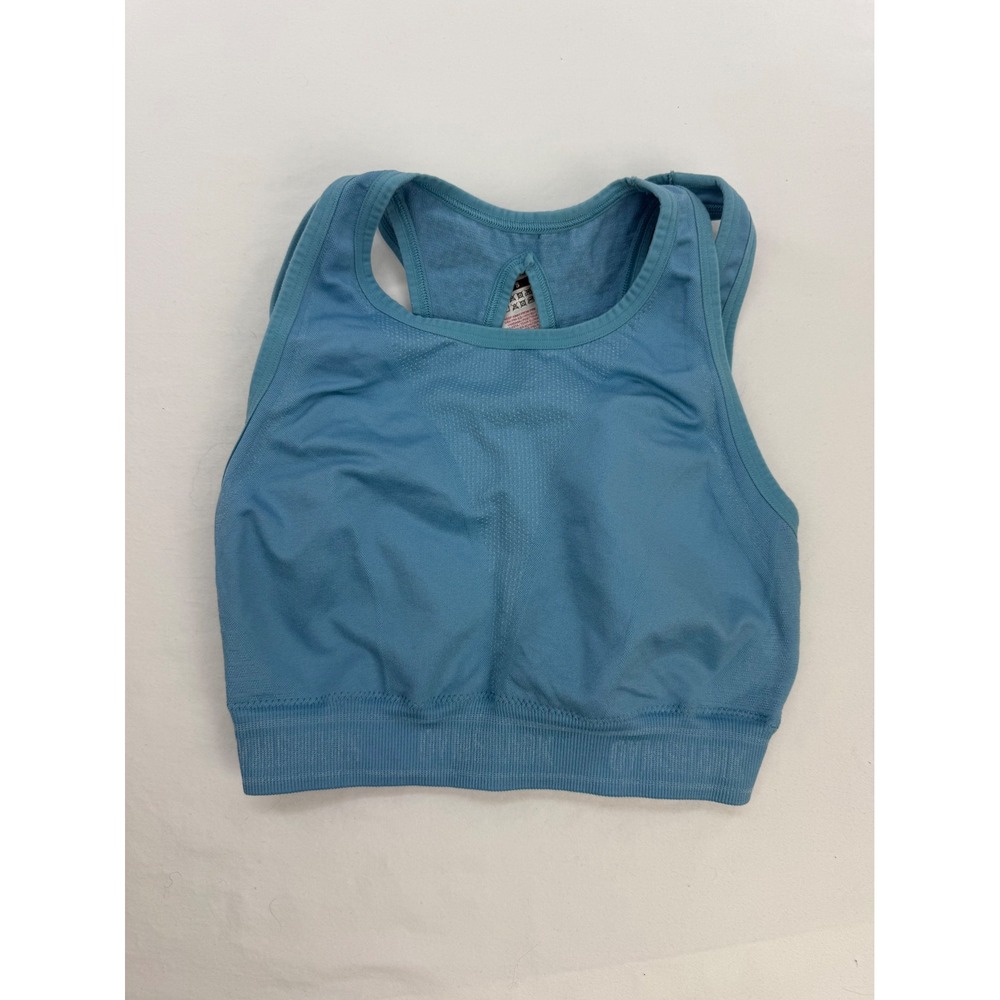 Gymshark Vital Seamless 2.0 Sports Bra Blue Racerback Strappy Small GLSB5115